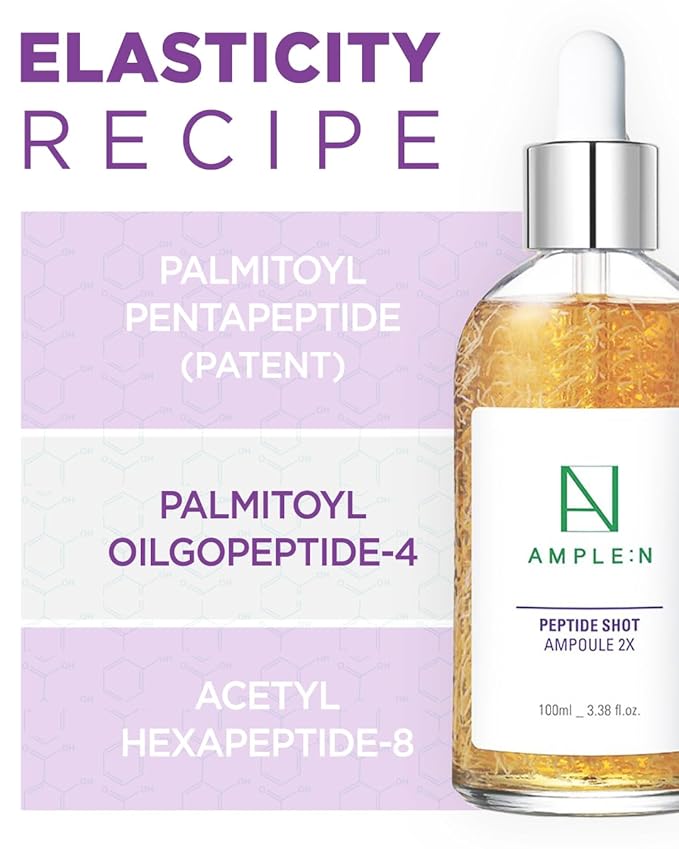 AMPLE:N Peptide Shot 2X Ampoule – Intensive Age Defying Concentrate Face Serum with Peptide Threads – Erasing Wrinkles and Improve Firmness – Lifting Sagging Skin – Hojakdo Tiger Edition, 3.38 fl.oz.