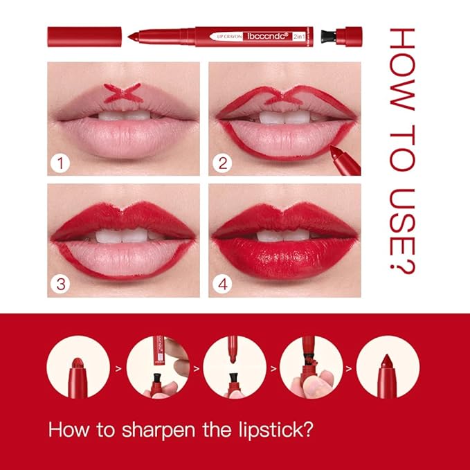 ibcccndc 6PCS Lip Liner and Lipstick Set - High Pigmented Creamy Matte Lip Liner Pencil Set for Girls and Women, Lip Makeup Gift Sets - Waterproof Formula (B)