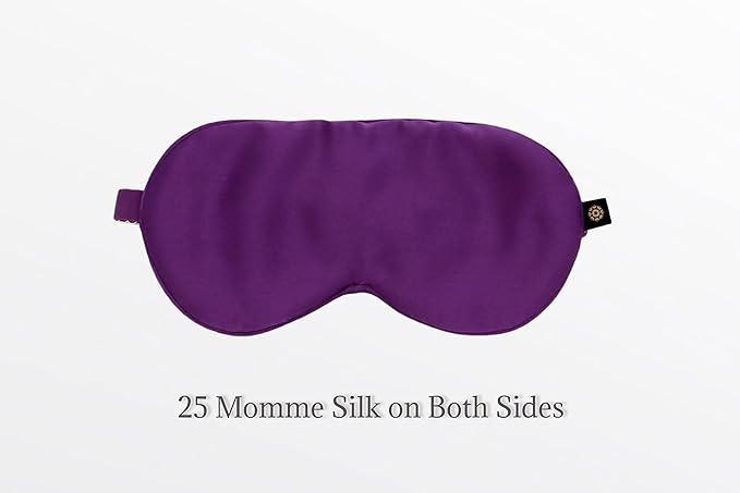 Premium Handcrafted 25 Momme Mulberry Silk Eye Mask for Sleeping (Purple Passion)