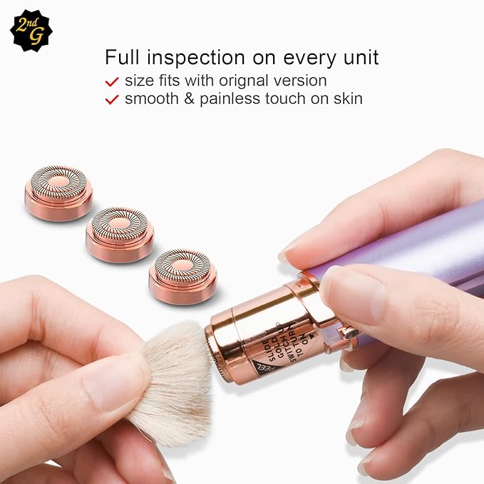 tuokiy Gen 2 Replacement Heads for Facial Hair Removal, Replacement Blades for Women Facial Hair Remover Generation 2