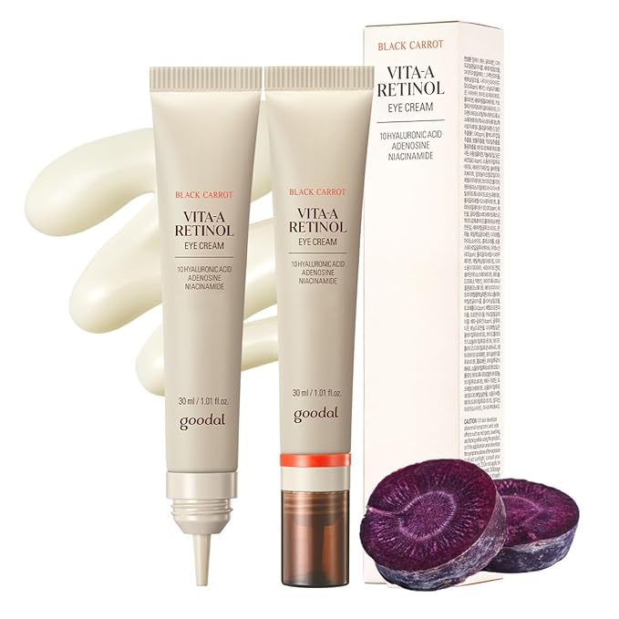 GOODAL Black Carrot Vita-A Retinol Eye Cream, Daily Cream for Under Eye, Smoothing Skin Care, K-Beauty, Korean Skincare
