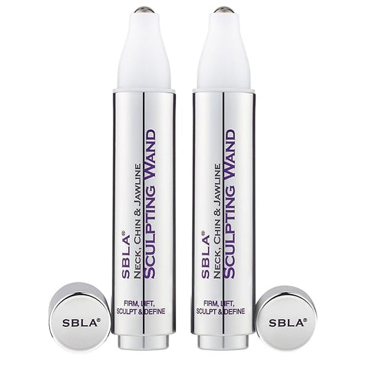 SBLA Beauty - Neck, Chin & Jawline Sculpting Wand - Pack of 2 * 0.7 Fl Oz / 20mL - Lifts & Firms the Neck, Chin, Jawline & Decollete - Reduces Lines & Wrinkles - Smooths, Tightens Sagging Skin