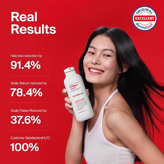Dr.FORHAIR Folligen Shampoo | Korean Hair Care | Clarifying, Anti Dandruff, Scalp | For Hair Thickening & Fuller Looking, 16.91 fl oz