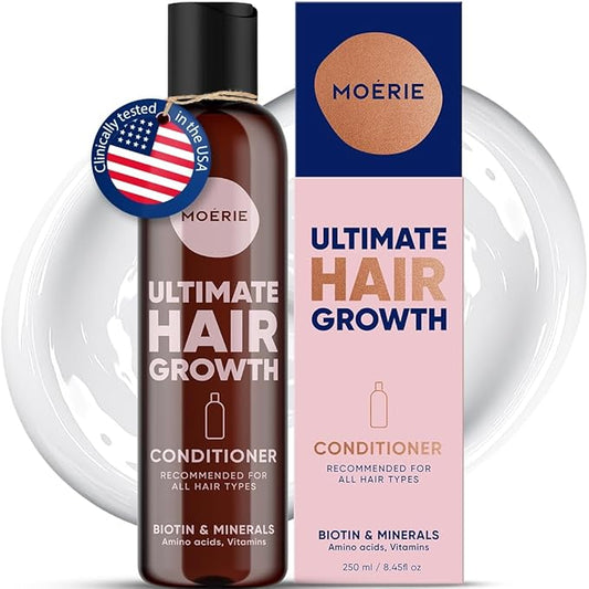 Moerie Ultimate Hair Growth Conditioner – For Longer, Thicker, Fuller Hair - Vegan Friendly Volumizing Hair Products – Paraben & Silicone Free – All Hair Types – Reverse Hair Loss – 8.45 fl oz (250ml)