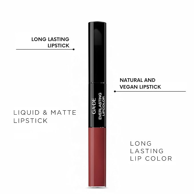 GA-DE Everlasting Lip Color, 42 - Full Coverage, Non-Oily, Moisturizing, Long Lasting Lipstick - Dries Quickly into Ultra-Thin Film - 0.28 oz