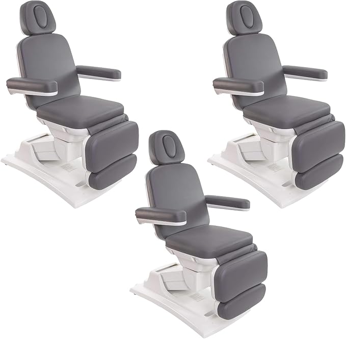 Medical Spa Exam Chair - Electric Massage Table for Spa Facial Solutions - 4-Motor Salon Bed with Remote Control, 2-Year Warranty - Esthetician Equipment for Medical Office - Gray