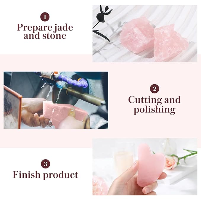 rosenice Gua Sha Facial Tool: 2-Pack Jade GuaSha Stone Massager for Women - Face Sculpting, Puffiness Reduction, Jawline Definition