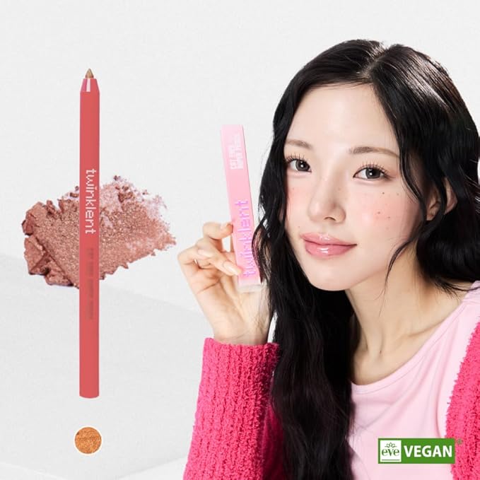 TWINKLENT Cat Eyes Super Pencil – 24-Hour Long-Lasting Waterproof Gel Eyeliner, Multipurpose Vegan Eye Makeup, Built-in Sharpener, 6 Shades (4-Earl Gray Tea)