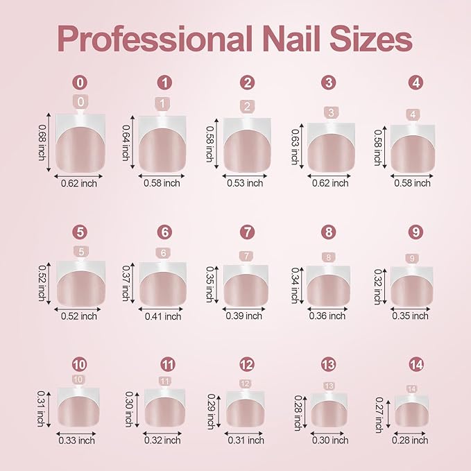 Misssix French Tip Press on Toe Nails, French Square Toe Nail Tips Skin White, Soft Gel False Toenail, Acrylic Soak off Fake Toe Nails for Women Nail Art DIY 15 Sizes
