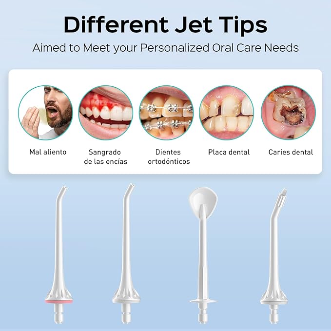 COSLUS Water Dental Flosser Pick for Teeth: 4 Modes Cordless Portable 300ML Larger Tank Water Teeth Cleaner IPX7 Waterproof Flossing Cleaning Picks for Home Travel White C30(FC5360)