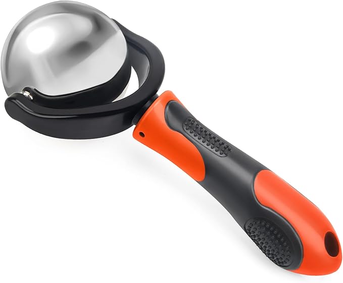 Cold Massage Roller Ball, Cold Therapy Relief, Portable Fitness Ice Roller Ball with Handle, Great Tool for Back/Neck Pain (Orange)