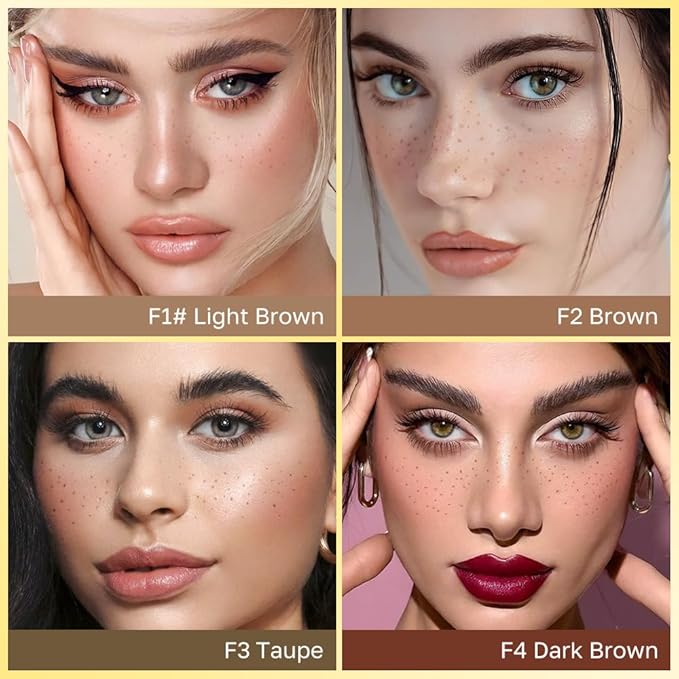 Dark Brown Freckle Stamp with Eyeliner Pen,Natural Lifelike Freckle Makeup Pen Magic Freckle Color,Waterproof Longlasting Fake Freckles Stain Marker Pencil Face Decoration for Sunkissed Makeup,Vegan