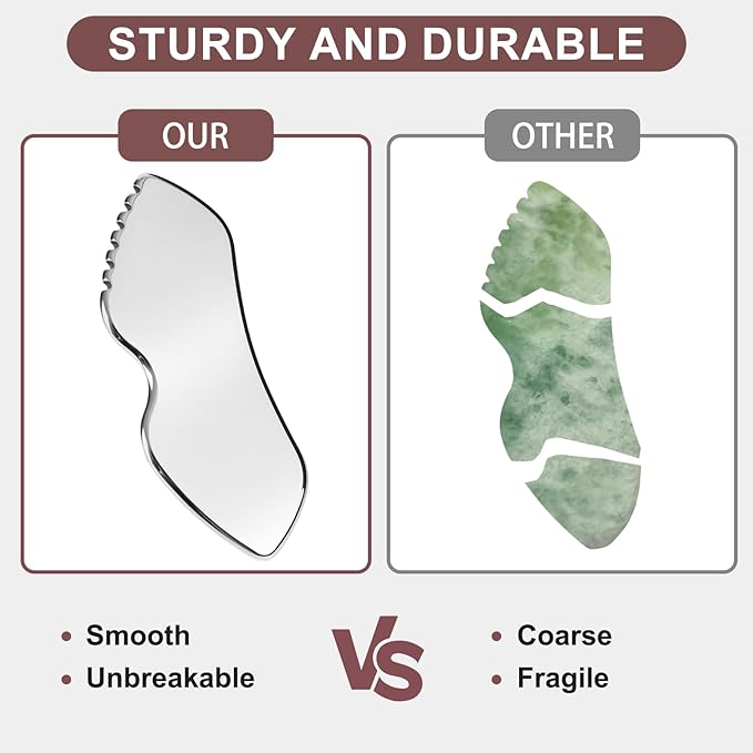 Gua Sha Facial Tools, Upgrade Stainless Steel Gua-sha, Guasha Tool for Face and Body Treatment, Muscle Tension and Puffiness Relief for Guasha Tool, Skin Care Gifts for Women