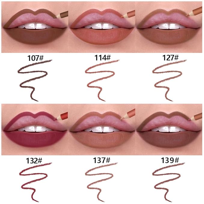 6-Color Velvet Matte Lipstick Pencils Pack for Lips Makeup, Ultra Smooth Creamy Hydrating, Long-Lasting High lmpact Color Soft Finish, Moisturized Lips (6Pcs Matte Lip pencils Set-C, Pack of 1)