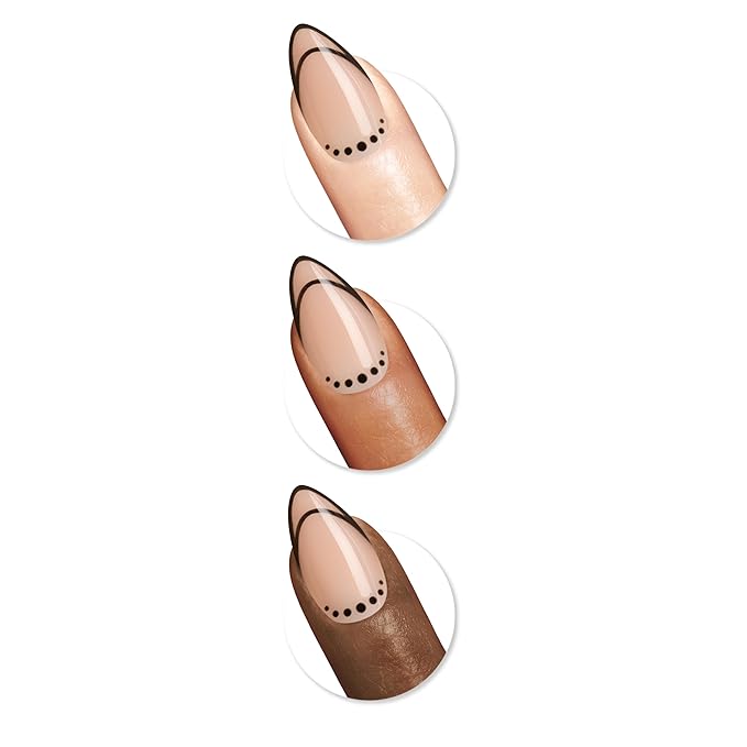 Sally Hansen Salon Effects Perfect Press-On Nails | Almond Shape | Easy to Apply, Non-Damaging| 30 Nails, Nail Glue, Adhesive Tabs, File| Needing Space