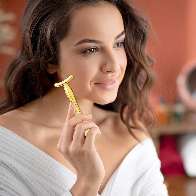 2 Pcs Metal Eye Cream Applicator Face Roller Massager Tool,Eye Massage Wand Stick Girls Women Facial Massager for Reducing Puffiness Wrinkle