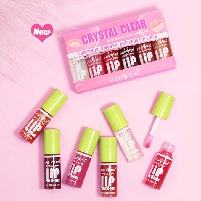 Yasovigi 6 Colors Lip Oil Lip Stain, Watery Lip Oil Lip Tint Stain Set, Liquid Lipstick Lip Gloss Moisturizing, Multi-use Lip and Cheek Tint, Non-Sticky, High Pigment (Type A)