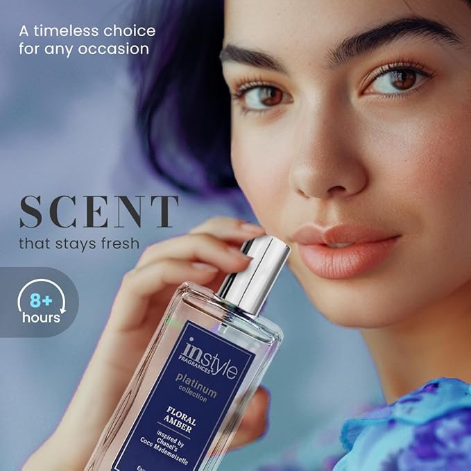 Instyle Fragrances, Platinum Collection, Floral Amber, Inspired by Chanel's Coco Mademoiselle, Women’s Eau de Parfum, CLEAN, Vegan, Paraben-Free, Never Tested on Animals, 3.4 Fluid Ounces