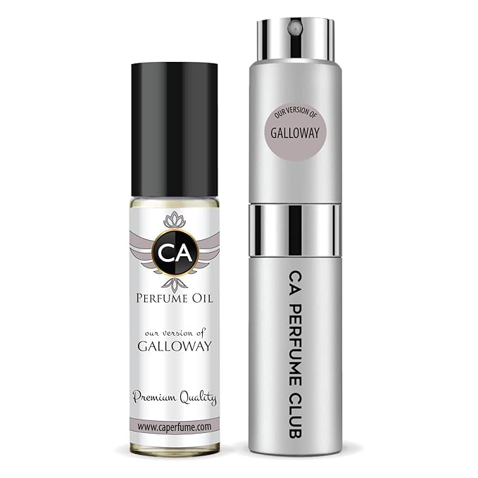 CA Perfume Duo Impression of Galloway For Women And Men Perfume Layering Set Long Lasting Travel Size EDP + Body Oil Roll-On Bottle 0.27 Fl Oz+0.33 Fl Oz