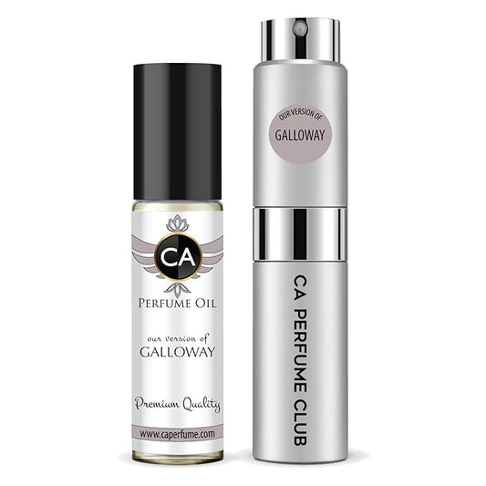CA Perfume Duo Impression of Galloway For Women And Men Perfume Layering Set Long Lasting Travel Size EDP + Body Oil Roll-On Bottle 0.27 Fl Oz+0.33 Fl Oz