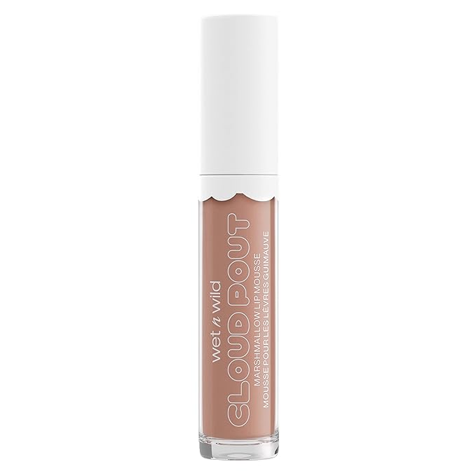 Lip Cream By Wet n Wild Cloud Pout w/Marshmallow, Light Brown Fluffernutter | Argan Oil | Vitamin E | Marshmallow Flavored (Pack of 2)