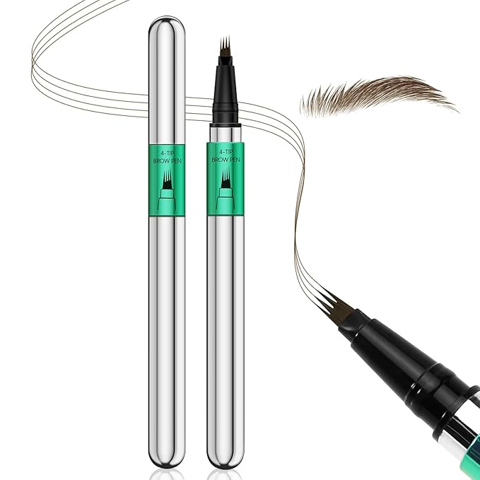Microblading Eyebrow Pen，Waterproof Brow Pen Micro 4 Point,Eyebrow Makeup Pencil for Women to Effortlessly Create Hair Like Natural Brows，Long Lasting & Smudge-proof