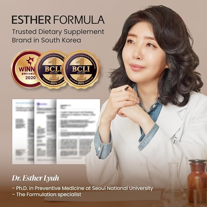 ESTHER FORMULA Liposomal Glutathione Direct (284mg*30strips) Glutathione Strips, Enhanced-Absorption, Korean Beauty Supplement Made in USA for antioxidant, Even Skintone, K-Beauty