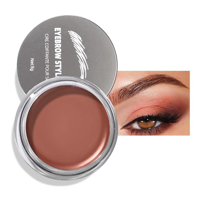 Brow Kit, Eyebrow Pomade,Eye Brow Contour Palette with Double-ended Eyebrow Brush, Full Defined Natural Brows, Long-Lasting Waterproof,03