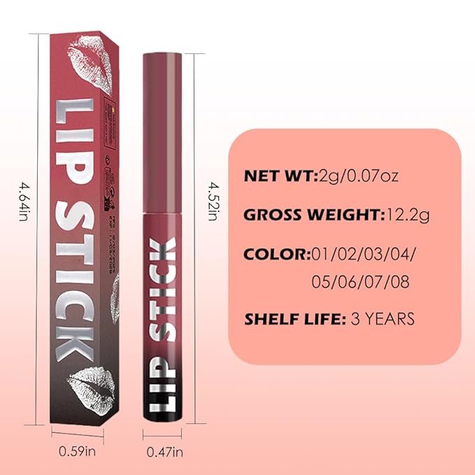 Purple Matte Lipstick for Women, Long Lasting Waterproof Transfer-Proof Vegan, 24 Hours Moisturizing Glossy Shine Lip Gloss, Lipstick Palette Beauty Products Makeup All-Day Formula A03#