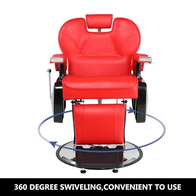 OmySalon All Purpose Hydraulic Barber Chair Recline 360 Degree Swivel Height Adjustable Heavy Duty Hairdresser Chair Beauty Salon Spa Tattoo Styling Equipment