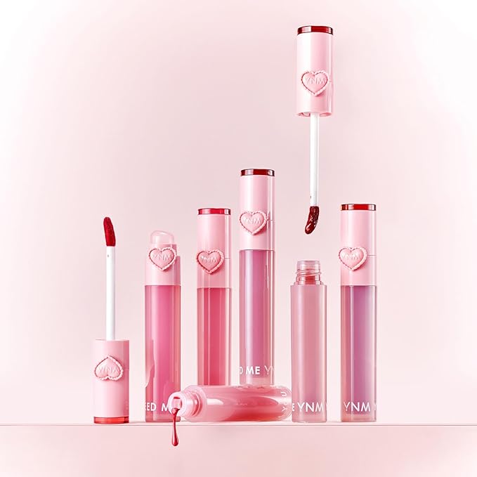 YNM Heart Jelling Tint, CHESTNUT JELLING, Silicone Lip Brush Included, K-Beauty, Non-Sticky, Moisturizing, Smudge-Proof, Korean Lip Tint, Long-Lasting, Vivid Color, 0.09 oz