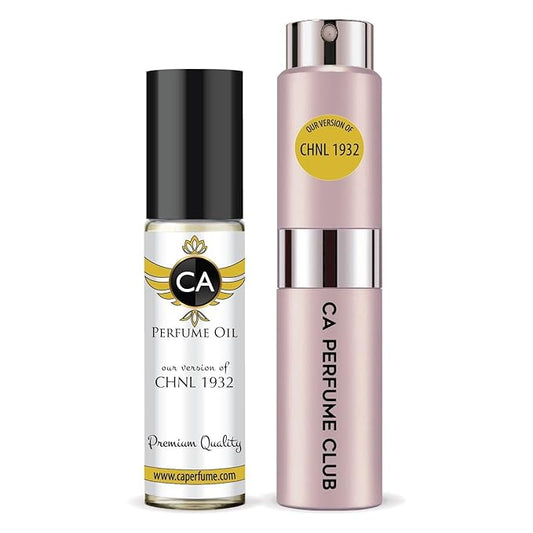 CA Perfume Duo Impression of Chill 1932 For Women Perfume Layering Set Long Lasting Travel Size EDP + Body Oil Roll-On Bottle 0.27 Fl Oz+0.33 Fl Oz