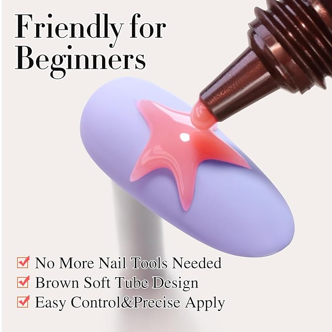 Double Rhythm 0.5 Oz 3D Nail Gel Nail Art Sculpting Gel No Wipe Gel Polish for Nail Designs DIY Nail Art for Drawing, Molding, Sculpture and Decoration (3D Sculpting Gel Pink)