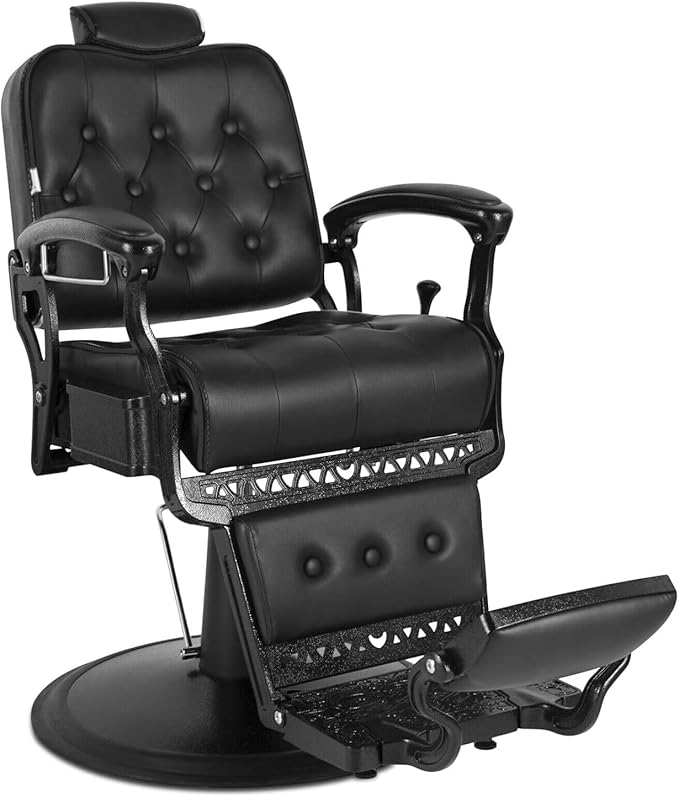 Vintage Barber Chair Heavy Duty Barber Chairs for Hair Stylist Hydraulic Reclining Salon Chair Beauty Spa Equipment Retro Style Barber Chair