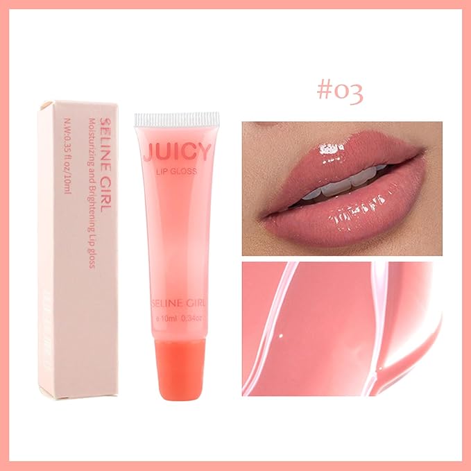 Juicy Lip Gloss, Lipgloss for Women and Girls, Lip Plumper, Lip Makeup Hydrating, Tinted Lip Balm, Colorful Lipgloss Moisturizing and Vibrant #pink