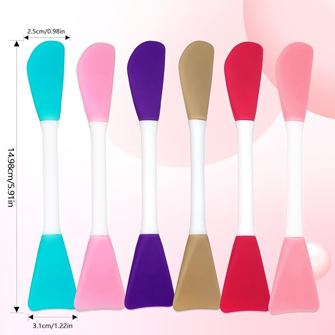 6PCS Silicone Face Mask Brush, Flexible Silicone Brush Applicator for face, Facial Cleansing Brushes Mask Makeup Brushes