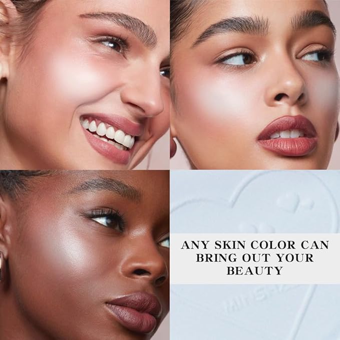 Matte Blush Powder for Cheeks, Cruelty Free Makeup – Long Lasting Natural Face Blusher Makeup, Lightweight Blendable Cheek Color Palette for Women All Skin Tones - #03 Pastel Blue