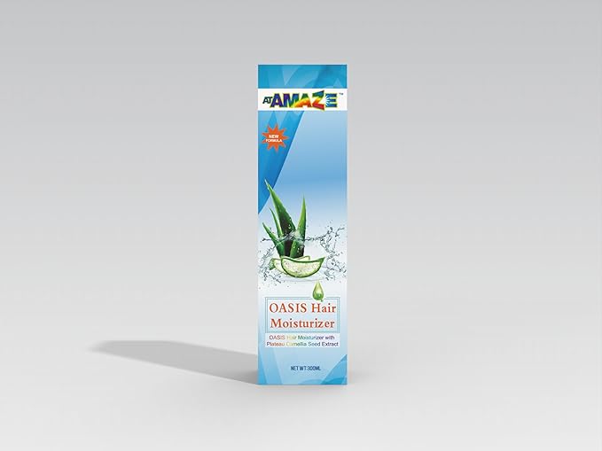 Oasis Hair Moisturizer, 300ml Natural with Aloe Vera, Detangles, Softens, Effectively Moisturizes Hair, Improves Manageability, Prevents Breakage, Promotes Hair Growth, Creamy in Pump Bottle