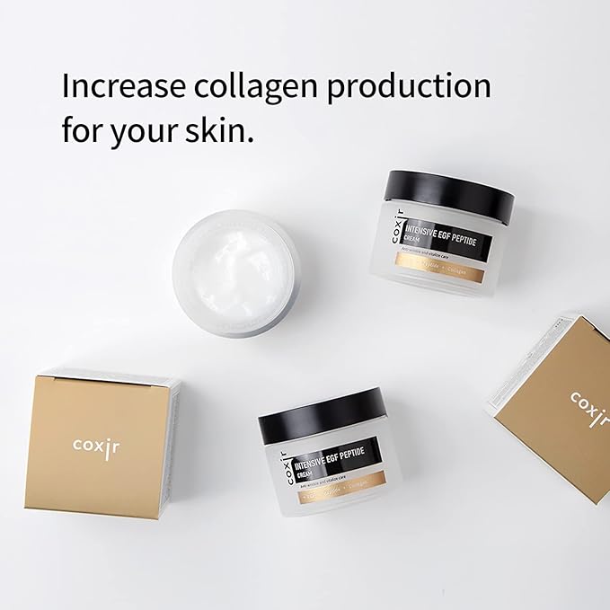coxir INTENSIVE EGF PEPTIDE CREAM l Day&Night Firming Cream l EGF(Epidermal Growth Factor), Peptides, Niacinamide, Panthenol, Collagen l Korean Skincare [50ml/1.69fl.oz]