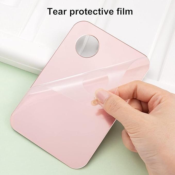 Pink Cosmetic Makeup Palette, Nail Art Palette with Spatula, DIY Makeup Mixing Palette, Beauty Salon Color Cream Mixing Palette, Nail Art Painting Mixed, Makeup Display Board Beauty and Personal Care