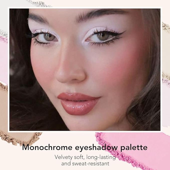 Monochrome Matte Eyeshadow Makeup Palette, Highly Pigmented Light Nude Eyeshadow Palette, Matte Pressed Powder Eye shadow Makeup, Single Vegan Eye Shadow, Daily Evening Women Girls Eyeshadow Gift 1#