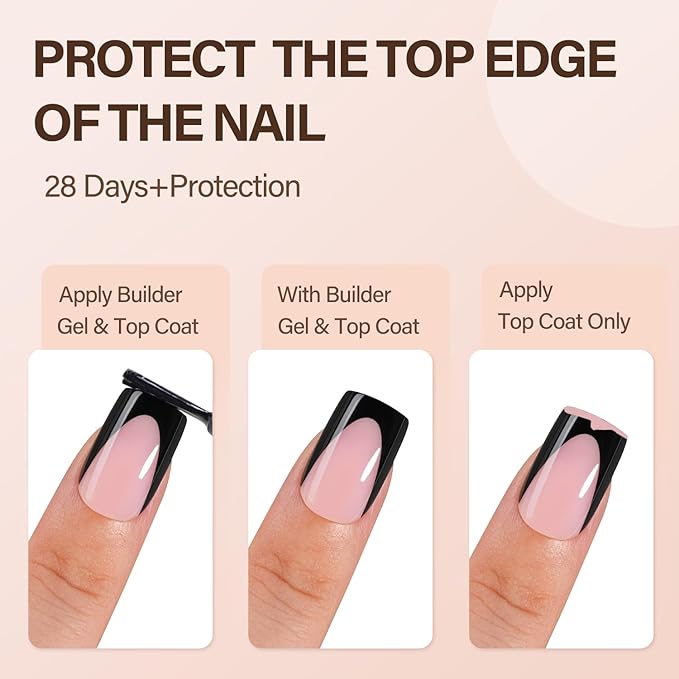 150Pcs Deep French Gel Nail Tips Pink, Vansiho Black Short Square French Tips Press on Nails, Square Soft Gel Nails for Nail Art DIY 15 Sizes