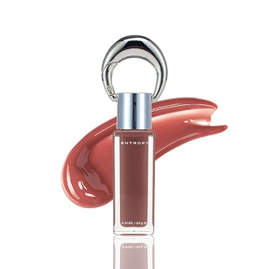 ENTROPY Makeup 2-in-1 Charm Shiny Glowy Lip & Cheek Gloss Tint Keychain, High Pigment Long Lasting Lip Color & Plumping Gloss, C7 Spinel Charm
