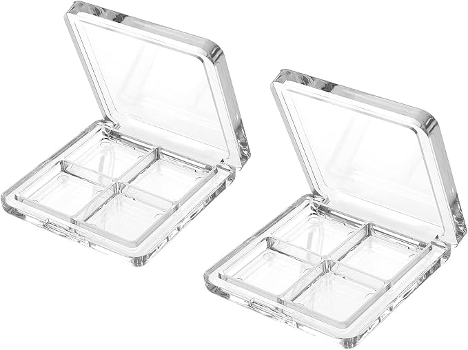 Beaupretty Empty Lipstick Palette，2 Pieces Empty Lipstick Box DIY Eyeshadow Powder Blush Lipstick Palette Empty Highlighters Container Empty Eyeshadow Pan Makeup Palette for Women