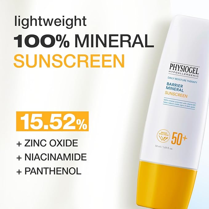 Physiogel Lightweight Moisture Korean Sunscreen, Broad Spectrum SPF 50+, Water Resistant & Safe for Sensitve Skin, Reef Friendly, Paraben-Free, Dermatologically Tested, Korean Skin Care.