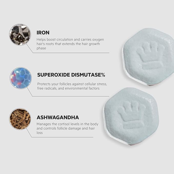 DS Labs Revita.SOD Hair Support Tablets - Daily Hair Wellness Supplement with Superoxide Dismutase, Zinc & Ashwagandha, For Men & Women, 30 Tablets