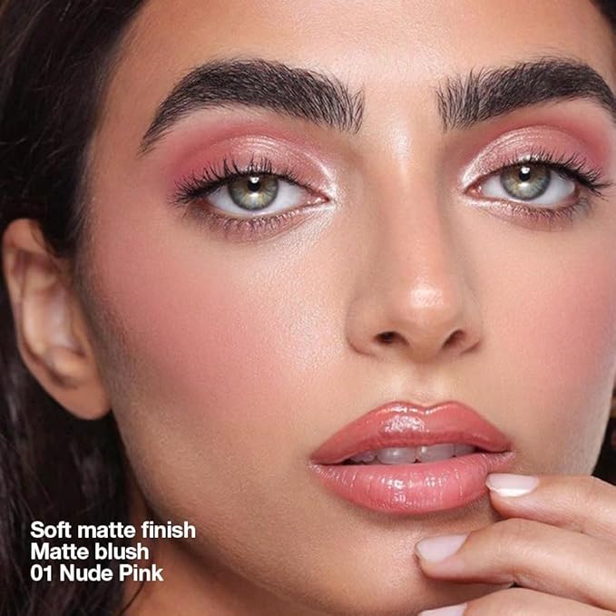 Blush for Cheeks,Pink Peach Powder Matte Blush Palette Cheeks Face Makeup for Older Women,Lightweight,Smooth,Blendable,Fade and Transfer-Resistant,Effortless Matte Natural Finish,Vegan & Cruelty Free