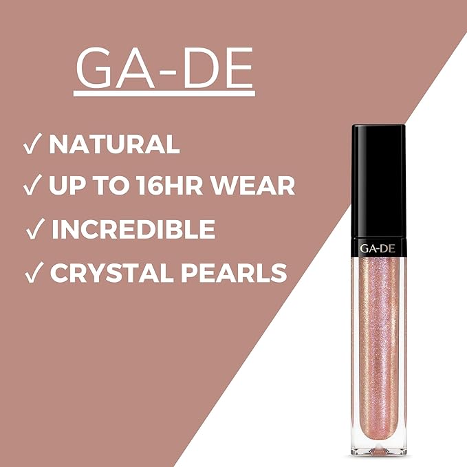 GA-DE Crystal Lights Lip Gloss, 800 - Enriched with Light-Reflecting Crystal Pearls - Smooth Silky, Rich Color - Moisturizes and Adds Shine - 0.2 oz