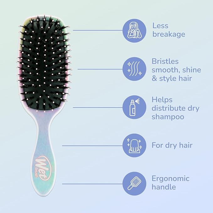 Wet Brush Shine Enhancer Color Wash Stripes, Paddle Hair Detangler Brush with Ultra-Soft Intelliflex Bristles, Infused With Natural Argan Oil, Shiny & Smooth, Wet or Dry, For All Hair Types
