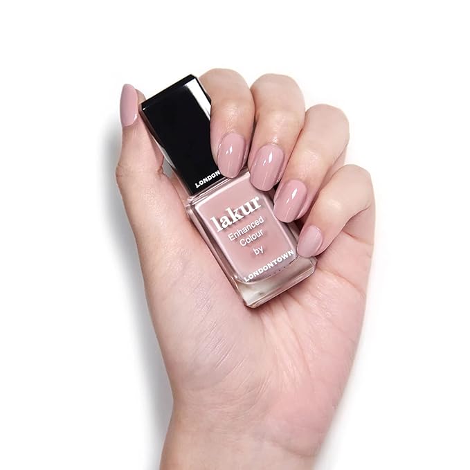 LONDONTOWN lakur Nail Polish - Chip-Resistant, Non-Toxic, Conditions & Hydrates Nails | Glossy Pink Nude, Honeymoon, .40 fl oz